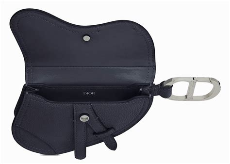 key ring saddle dior|Saddle Key Ring Gradient Blue Grained Calfskin .